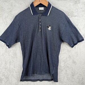 Vintage‎ Walt Disney World Mickey Mouse Golf Polo Mens M Navy Blue Preppy Collar